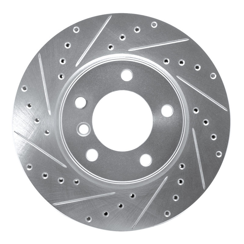 BMW 525I Brake Rotor (1) - Front Left - R1 Concepts - Drilled & Slotted - Silver - `04-`10 BMW 525I Brake Rotor (1) - Front Left - R1 Concepts - Drilled & Slotted - Silver - `04-`10